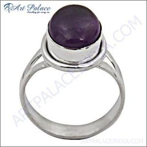 Anillo de Plata 925 con Amatista de Art Palace, Engaste de Bisel, Estilo Clásico, Unisex, para Uso Diario - Product Image 4