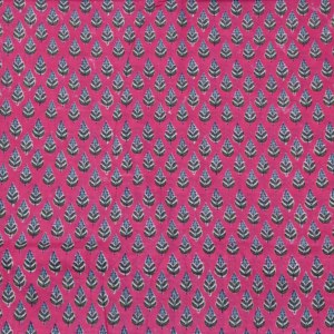 Pink Hand Block Printed Organic Eco-Friendly Medium <b>Weight</b> Kalamkari Style Cotton <b>Fabric</b> Leaf Motif Small Booti Pattern for - Product Image 6