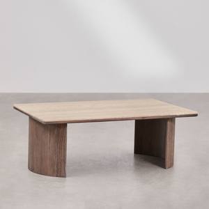 Table basse rectangulaire Vandana Hexa Astra 110x70 cm en travertin et bois d'acacia Casilda - Product Image 2