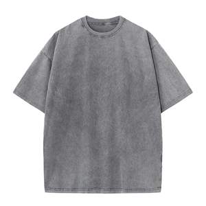 T-shirt Homme Oversize en Coton Délavé à l'Acide, Col Rond, Style Vintage Streetwear, Tendance Mode Décontractée, Tendance du Marché Américain - Product Image 6