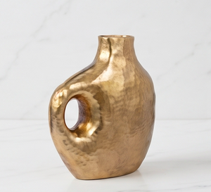 Jarrón de Metal Dorado de Lujo, Diseño Contemporáneo, Decorativo, Perfecto para la Sala de Estar o la Mesa del Comedor - Product Image 3