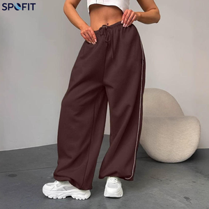 SPOFIT Pantalon de survêtement personnalisé à coupe large empilée, pour femme et homme, style jogging, coupe évasée, jambe droite, ample - Product Image 6