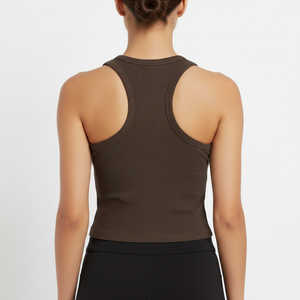 Custom Womens Sexy Sleeveless Ribbed Knit Vest Casual Short Tank <b>Tops</b> with O Neck Breathable Features With <b>Low</b> MOQ - Product Image 2