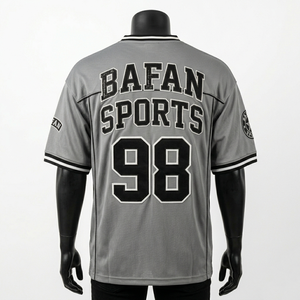 Maillot de football premium pour homme, 180 GSM, maille polyester, gris, noir, blanc, design à panneaux, logo personnalisé - Product Image 2