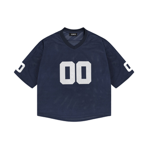 เสื้อเจอร์ซีย์ตาข่ายแบบสั่งทำพิเศษ พิมพ์ลายตัวเลขขนาดใหญ่ สไตล์สตรีทแวร์ คอวี สำหรับผู้ชาย ระบายอากาศได้ดี ผลิตจากโพลีเอสเตอร์ รับผลิตแบบ OEM น้ำหนักเบา - Product Image 1