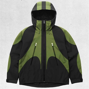 Survêtement personnalisé à séchage rapide pour homme, coupe oversize, patchwork uni, décontracté, en nylon et polyester, coupe-vent, style streetwear - Product Image 2