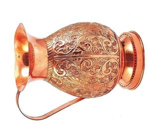 Pichet en laiton artisanal indien, design classique, écologique, en métal, pour café, eau et boissons - Product Image 3