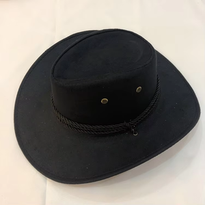 Sombrero de Vaquero Occidental, Gorra de Verano para Montar a Caballo, Sombrero de Cuero Sintético con Imitación de Piel, Sombrero de Vaquero para Campamento al Aire Libre - Product Image 1