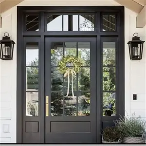 Módem de entrada grande de aluminio y puerta de vidrio para Villa, 3D, 36X80, puerta de vidrio Exterior, puerta de entrada de vidrio inteligente
