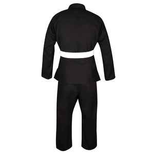 Uniforme de Karate Negro al por Mayor con Logotipo Personalizado en la Parte Delantera para Adultos, Último Diseño OEM, Artes Marciales, 100% Algodón, Transpirable y Ligero - Product Image 1
