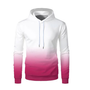 เสื้อฮู้ดแขนยาวสีขาวชมพูสำหรับผู้ชาย ทรงปกติ สไตล์ลำลอง ผ้าถัก สำหรับฤดูใบไม้ร่วง สีพื้น มีกระเป๋า - Product Image 3