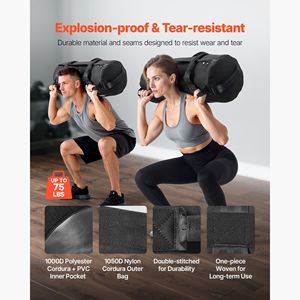 Sac de sable d'entraînement robuste 25-75 lbs réglable pour fitness, musculation et entraînement de force avec poignées en nylon - Product Image 2