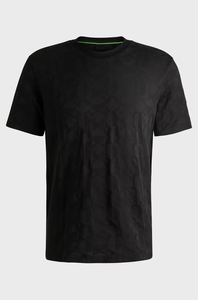 Camiseta Premium Negra Texturizada para Hombre, Estilo Urbano Moderno, Manga Corta, Tejido de Algodón, Formal, Ligera y Transpirable - Product Image 5