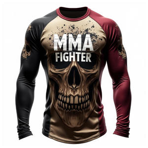 Men's Gym MMA <b>Surf</b> Rash Guard with Custom Logo Digital <b>Print</b> Short Sleeve Breathable Quick Dry OEM Service OEM - Product Image 3