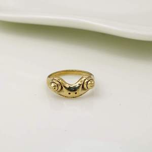 Vintage 18K Gold Plated Brass <b>Ring</b> Unisex Fashion Jewelry Daily Wear Bohemian Style No Stone <b>Plain</b> Design - Product Image 1
