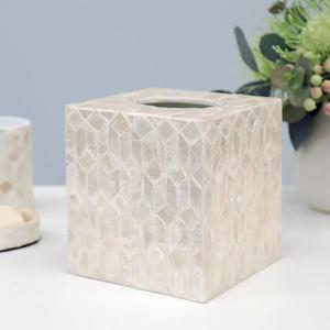 Wholesales Elegant square Mother of Pearl Tissue Box Cover Mother of Pearl <b>Shell</b> Boxes Mosaic Decorative Tissue Holder Box - Product Image 4