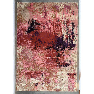 Tapis de prière moderne géométrique en laine et soie noué à la main, à poils longs, lavable, extra épais, pour salle à manger et maison - Product Image 1