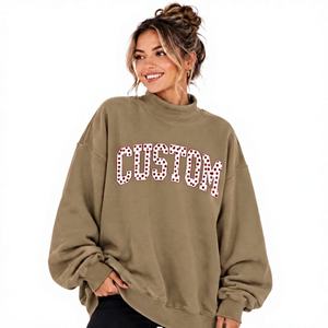 Proveedor de Ropa Casual OEM: Sudadera Oversize de Cuello Alto para Mujer, Ligera, de Forro Polar, con Hombros Caídos y Puños Acanalados - Product Image 1