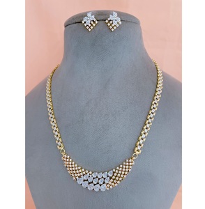 Elegant Best Quality <b>Gold</b> Plated Stones Look Necklace <b>Set</b> With <b>Earrings</b> for Wedding Festive Wear Collection For Women - Product Image 1