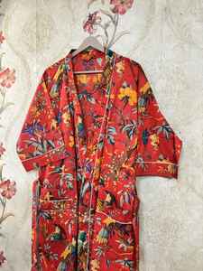 Robe kimono en coton à fleurs bohèmes, paréo de plage, vêtement d'été décontracté, séchage rapide, manches longues - Product Image 3