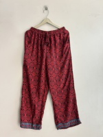 Lot de pantalons harem en soie indiens vintage tie-dye avec taille élastique, pantalon de yoga confortable, pantalon de pyjama printemps