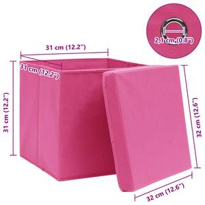 Juego de 4 Cajas de Almacenamiento de Tela No Tejida Rosa, 100% Poliéster, para Organización de Ropa - Product Image 6