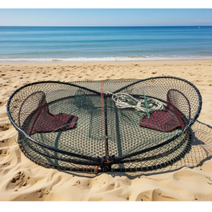 SOTAVILLE Nasse de pêche pliable en acier galvanisé haute résistance et monofilament PE, pour poulpe, crabe, poisson, double nœud, résistance à l'abrasion - Product Image 3