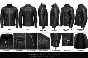 Veste en cuir véritable pour homme, nouvelle mode hiver, best-seller, service OEM, vente en gros, grande taille, respirante, écologique - Product Image 5