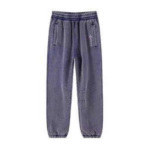 Daizen Star Men's Dark Green Cotton Sweatpants Elastic Waist Side Pockets Casual Joggers Midweight Autumn Wear Solid - Product Image 2