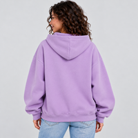 Sweat-shirt à capuche violet pastel personnalisé pour femme, coupe oversize, avec fermeture éclair, en molleton épais, coupe ample