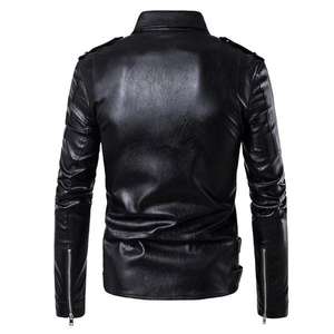 Vestes de moto pour hommes en cuir de vachette véritable de qualité supérieure, coupe slim, style Cafe Racer, noires, OEM - Product Image 6