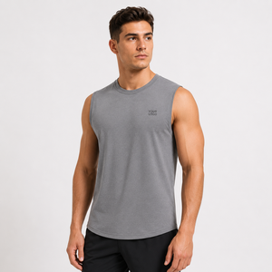 Débardeur dos nageur personnalisé avec étiquette tissée, en tissu maillé respirant, ourlet incurvé, vente en gros pour le basketball et le fitness - Product Image 3