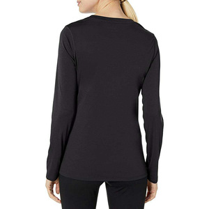 T-shirt dégradé à manches longues pour femme, coupe ajustée, en coton, style streetwear décontracté, avec logo personnalisé, haute qualité, pour le sport - Product Image 5