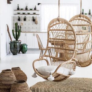 Single Seater Swings Natural Rattan <b>Wicker</b> Swing Hanging <b>Egg</b> <b>Chair</b> Top Quality Unique Outdoor Decor - Product Image 3