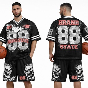 Premium Quality American Football Jersey and Shorts Set Breathable Sportswear 100% Polyester American Football Jersey and Shorts - Product Image 4