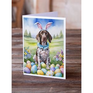 Lunatique A7 Taille 5x7 Pointeur allemand à poil court Chasse aux œufs de Pâques Cartes de notes Pack 8 Enveloppes de cartes vierges à des fins de salutation - Product Image 2