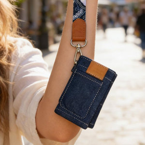 Mini billetera de mezclilla para mujer, monedero pequeño, tarjetero portátil, organizador de efectivo compacto, accesorio diario de moda - Product Image 6