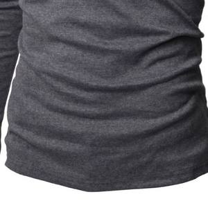 Chemise décontractée unie pour homme 100 % coton de haute qualité, taille personnalisée, respirante, écologique, col roulé, 220g, vente en gros - Product Image 4