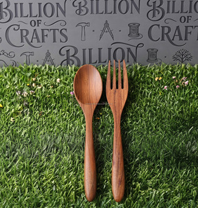 Ensemble de cuillères et fourchettes en bois de qualité supérieure, fabriquées à la main, en bois naturel, ustensiles de cuisine, vaisselle de table, qualité d'exportation - Product Image 3