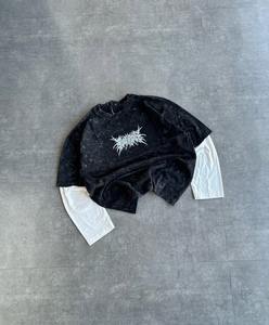 เสื้อยืดแขนยาวคอกลมพิมพ์ลายสำหรับผู้ชาย100% ระบายอากาศได้ดีสำหรับชุดออกกำลังกายสีอื่นๆมีไซส์ให้เลือก - Product Image 2