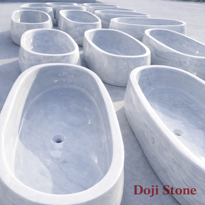 Freestanding Modern Oval/Rectangle Solid Stone Bathtub-Smooth Matte Soaking Tub for Bathrooms - Product Image 1