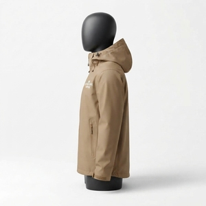 High Quality <b>Men</b> Winter Sporty Waterproof <b>Rain</b> <b>Jacket</b> Hooded <b>Lightweight</b> Packable Breathable Outdoor Front Logo - Product Image 4