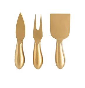 Set of 3 Butter Knife Spreader Jam Cheese Spatula Stainless Steel Creative Gold Plated Spreader Set With Small Handle - Product Image 1
