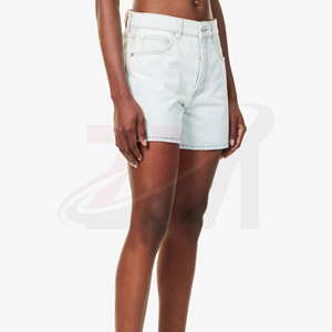 Colección de Ropa de Verano de Estilo Desgastado y Talle Alto: Shorts de Mezclilla Premium para Mujer, Ajuste Cómodo, Tela de Mezclilla Suave e Informal - Product Image 1
