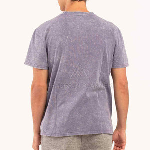 เสื้อยืดผู้ชายทรงหลวมผ้าฝ้าย 100% ดีไซน์ใหม่คุณภาพสูง ล้างสีแบบแอซิดวอช ขายดีที่สุด เสื้อยืดผู้ชายล้างสีแบบแอซิดวอช - Product Image 4