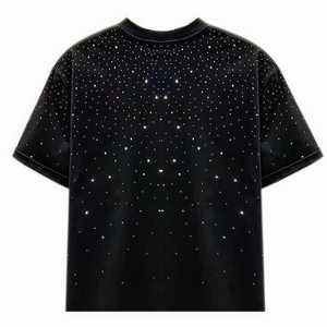 T-shirt en toile premium avec strass, pour homme, grande taille, manches courtes, coupe classique, séchage rapide, respirant, polyester/coton - Product Image 6