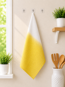 Paño de Cocina de Lino Amarillo Degradado |   Paño de Cocina de Lino Teñido en Degradado |   Paño de Cocina de Lino Premium - Product Image 4