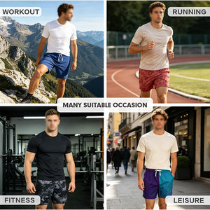 Reinforced <b>Stitching</b> 2 In 1 Gym Shorts For Men's High Quality Elastic Waistband <b>Hand</b> And <b>Machine</b> Washable Custom Color Shorts - Product Image 6