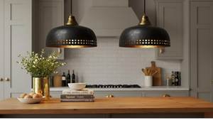 Luminaire suspendu en bronze perforé en forme de cône, luminaire de plafond suspendu, décoration d'éclairage intérieur, lampes suspendues faites à la main - Product Image 4