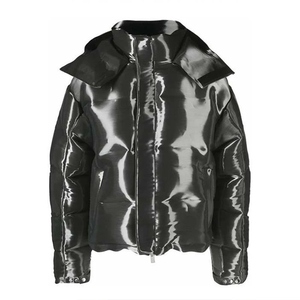 Men's Minimalist Quilted Woolen Embroidery Puffer Jacket Lightweight Winter <b>Covered</b> <b>Button</b> Warm Casual Outdoor Fashion Outerwear - Product Image 6